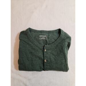 Untuckit Henley Mens Large Green Long Sleeve Gorpcore Base Layer
